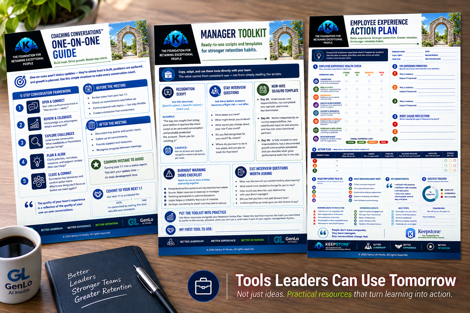 Tools leaders can use tomorrow: one-on-one guide, manager toolkit, and employee experience action plan